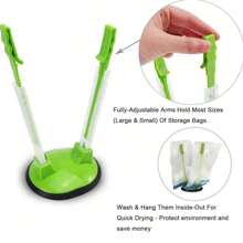 El utensilio de cocina definitivo: Soporte ajustable para bolsas de 1 pieza con base de goma para bolsas de preparación de alimentos, soportes para bolsas, clips para bolsas de almacenamiento de alimentos, bolsas de almacenamiento de plástico para congelador. Abre las manos libres para verter restos, aperitivos e ingredientes de preparación de comidas sin derrames de alimentos - Accesorios de electrodomésticos para el hogar verde, utensilios, herramientas, artículos navideños, cocina navideña