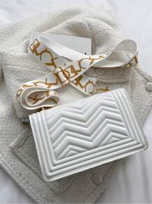 1 Bolsa Cruzada De Hilo Blanco Con Decoración De Cadena De Moda, Perfecta Para El Uso Diario De Mujeres - Blanco - Ver 6