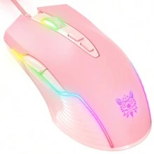 Ratón Para Juegos Onikuma Cw905 Con Retroiluminación Rgb Ajustable Colorida, 1200-7200dpi, 8 Botones Programables, Ratones Con Cable Para Pc De Juegos Electrónicos - Rosa - Ver 8
