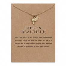 1pc Elegant Dragonfly Elephant Hummingbird Faux Pearl & Leaf Detail Necklace For Women, Simple And Stylish Daily Wear Jewelry - Pendant Necklace - View 15