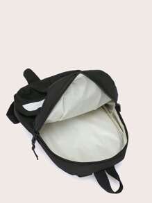 Children's Kawaii Rabbit Ears Backpack, Large Capacity Schoolbag, Girls Cartoon Cute Backpack 1pc Girl's Cartoon Cute Rabbit Shoulder Bag, Kindergarten Lightweight Small Backpack, Nylon Travel Bag - Black - View 4