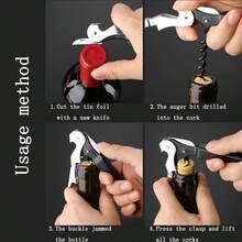 多功能海馬刀,多色不銹鋼紅酒開瓶器,瓶子啤酒開瓶器 1入裝 - 彩色 - 查看 3