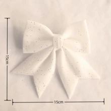 2入組聖誕節弓形裝飾,金色閃粉領結,用於聖誕樹、旅館、商場裝飾