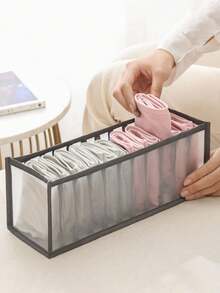 1pc Gray Drawer Type Organizer For Socks Or Underwear With Separators - Grey - View 2
