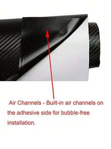 1pc 10 X 100 CM 5D Carbon Fiber Textured Car Film - Black - View 10