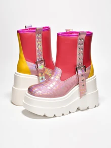 Elevate Your Style With Chic Platform Cowgirl Boots For Women - Statement Footwear By ESSKA Booties - Nhiều màu - Xem 3