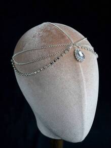 1 Elegant And Fashionable Crystal Water Drop Forehead Necklace