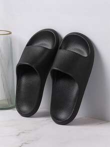 女士實色厚底拖鞋,超輕,柔軟舒適的家居鞋,露趾拖鞋,室內外沙灘凉鞋