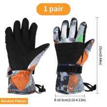 滑雪手套,防水雪地手套,男女適用保暖冬季手套,觸屏滑雪手套,雪板、戶外工作、騎行手套(隨機款式)