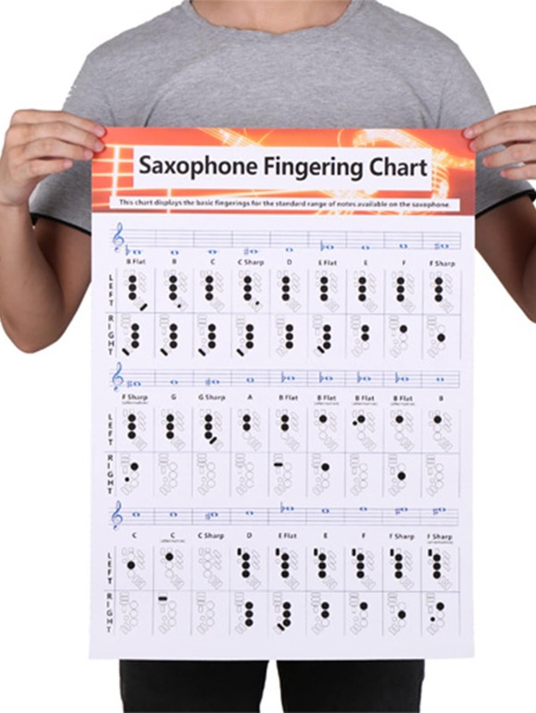 1pc Saxophone Fingerings And Chords Chart, Portable Practice Chart For Saxophone Fingering