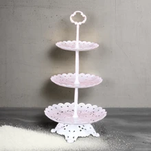 派對生日塑料水果盤,歐式風格,多功能,適用於客廳咖啡桌,大型乾果盤,蛋糕盤 - 白色 - 查看 4