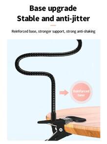 Koolife手機床邊架鬆垮支架夾，可用於床上、床頭櫃、醫院病床，適用於iPhone、Huawei、Xiaomi - 黑色 - 查看 2