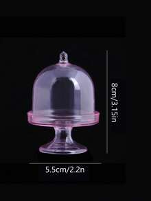 12pcs Tray-type Candy Box, Wedding Transparent Plastic Box, Creative Favor Box, Birthday Party Dessert Container - Pink - View 2