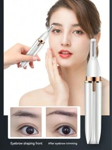 1入組男女四合一小型電動修剪器,電池供電,適用於眉毛、鬢角、鼻毛、唇部、腋下等部位