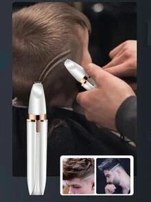 1入組男女四合一小型電動修剪器,電池供電,適用於眉毛、鬢角、鼻毛、唇部、腋下等部位