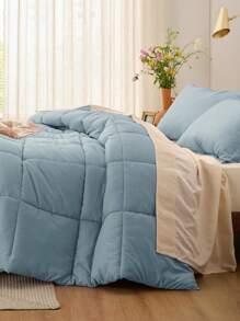 Bedsure Down Alternative Comforter Sets, 2/3Pcs, Basket Weave Pattern Comforter Sets Box Stitching Duvet Insert, Lightweight All Season Bed Comforter Set - Mineral Blue - 查看 4