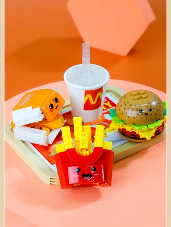 261pcs Building Block Fast Food Set, Miniature Diy Toy To Create Your Own Junk Food Masterpiece, Perfect Gift For Foodies Room Decoration,Building Blocks,Toys,Mcdonald