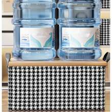 1 件黑色和白色千鳥格鋼框籃和花卉印花織物收納盒,適合衣服和褲子,可折疊 - 黑與白 - 查看 8