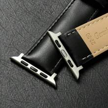 1pc Small Cattle Leather Genuine Leather Strap Simple Fashion Style Compatible With 38/40/41/42/44/45/49mm Apple Watch Ultra/se/8/7/6/5/4/3/2/1 - Coffee Brown - View 3