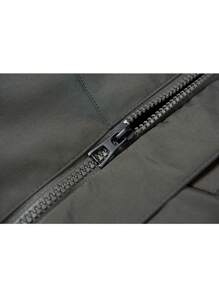 抓絨加厚防風防水外套戶外休閒休閒適合登山 - 灰色 - 查看 5