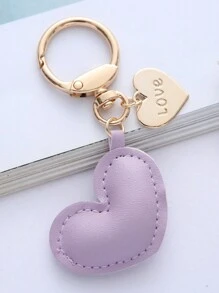 1pc Unisex Minimalist Leather Heart Shaped Keychain Pendant Couple Gift Bag Decoration Car Accessories Women Key Chain Charms Keyrings School Supplies Teacher Gifts Back To School Teacher Accessories