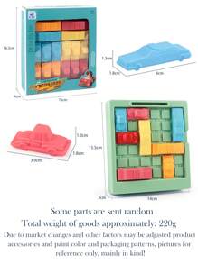 盒汽車主題封鎖棋盤遊戲玩具，適合兒童培養邏輯思維和解決問題的能力，配有迷宮和說明書 - 適合 3 歲及以上兒童，非常適合作為男孩和女孩的派對禮物 - 綠色 - 查看 7