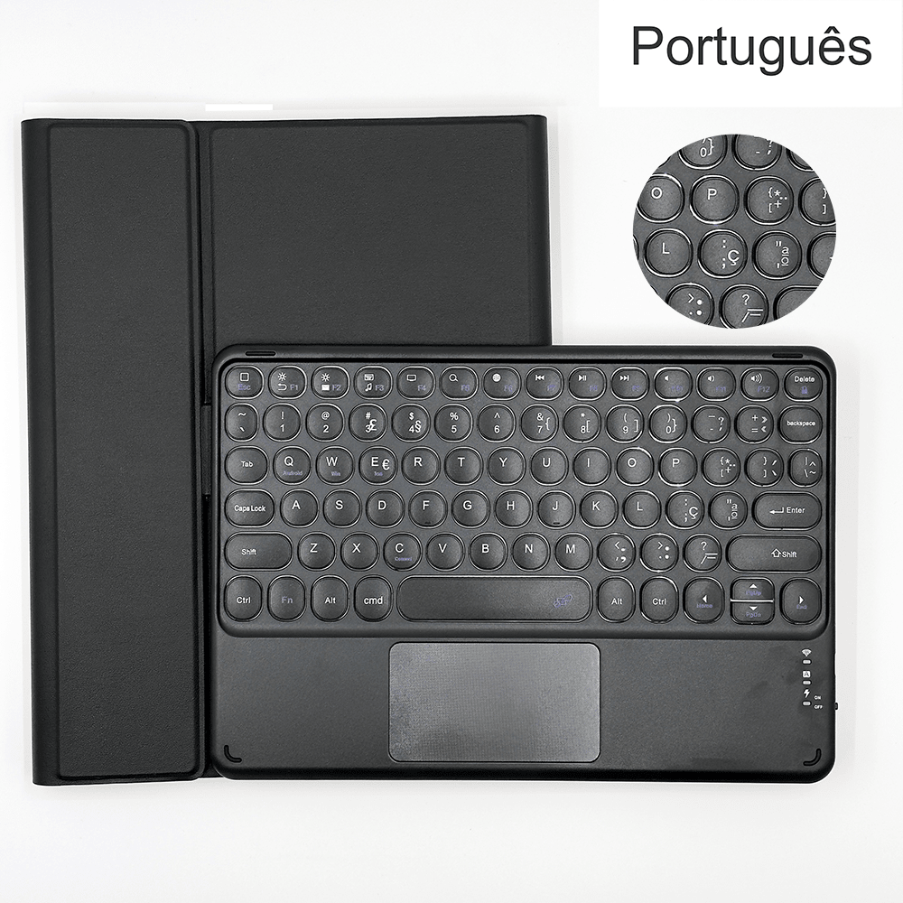 Portuguese keyboard layout360 degree rotation multi touch, with