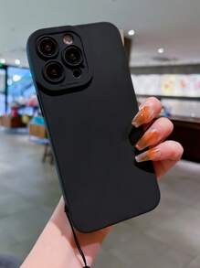 1pc Lanyard Bracelet Strap With Camera Lens Cover, TPU Material, Suitable For Creative Phone Case Waterproof Shockproof Anti-Fall Scratch Resistant - Black - View 3