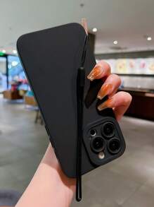 1pc Lanyard Bracelet Strap With Camera Lens Cover, TPU Material, Suitable For Creative Phone Case Waterproof Shockproof Anti-Fall Scratch Resistant - Black - View 5