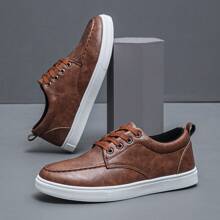 男士時尚簡約一腳蹬運動樂福鞋,棕色,四季皆宜,防滑,百搭風格,休閒舒適,適合學生