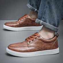 男士時尚簡約一腳蹬運動樂福鞋,棕色,四季皆宜,防滑,百搭風格,休閒舒適,適合學生