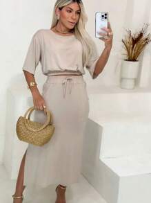 Women Two-piece Outfits - Màu be - Xem 1