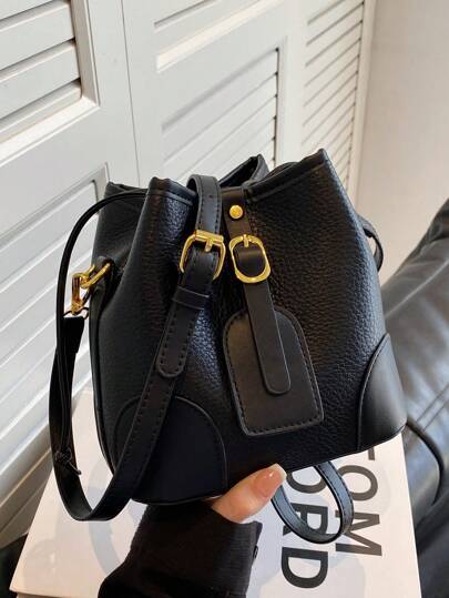 Modische Mini-kreuzkörper-tasche Mit Kontrastfarbe, Zugverschluss Für Frauen