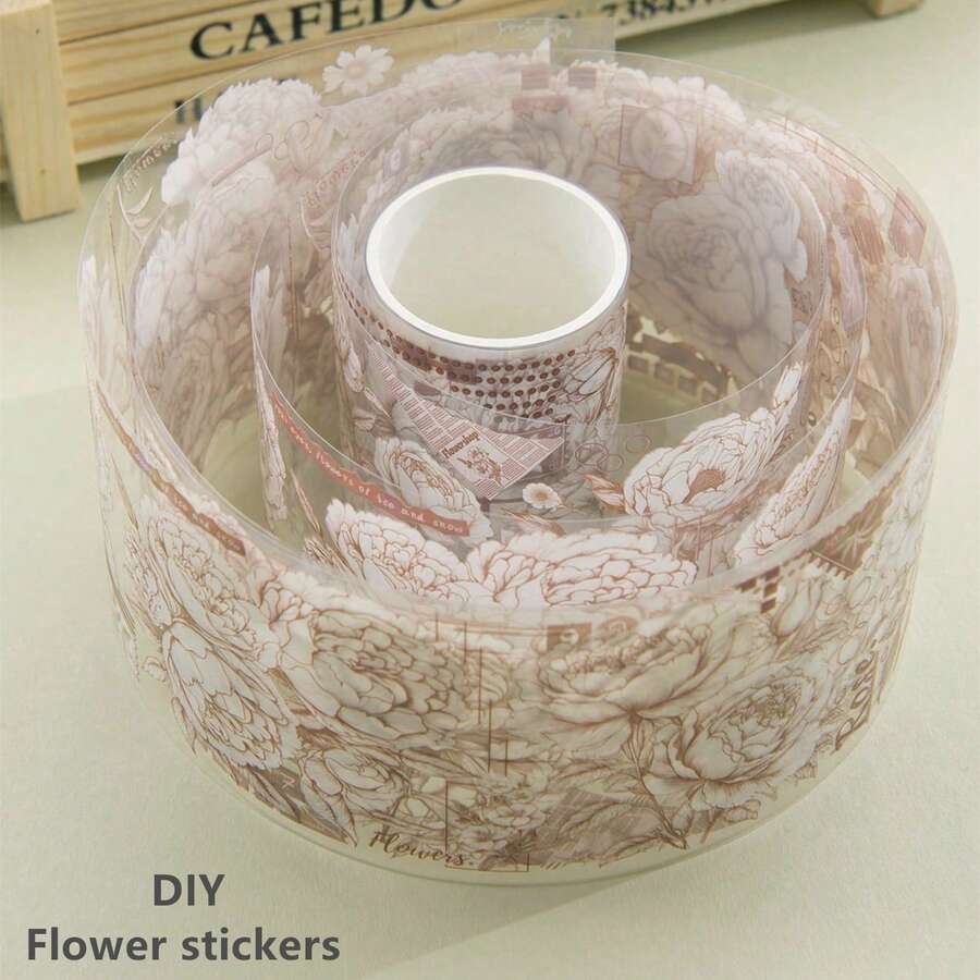 1 件光澤美麗亮粉色玫瑰風格 Diy 剪貼簿裝飾貼紙紙膠帶 - 玫紅色 - 查看 1