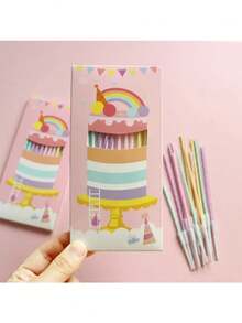 Box Of 12 Birthday Candles - Long, Spiral, Macaron Colored Candles For Cake Decoration And Baking - Multicolor - View 4
