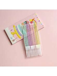 Box Of 12 Birthday Candles - Long, Spiral, Macaron Colored Candles For Cake Decoration And Baking - Multicolor - View 6