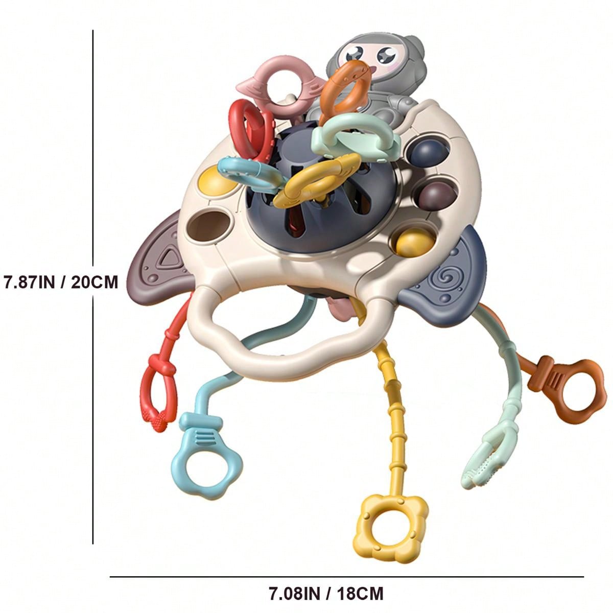 Baby Grasp Ball Toy, 3in1 Sensory Toy With Teether/rattle/grasp Ball