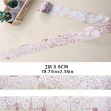 1 件光澤美麗亮粉色玫瑰風格 Diy 剪貼簿裝飾貼紙紙膠帶 - 玫紅色 - 查看 3