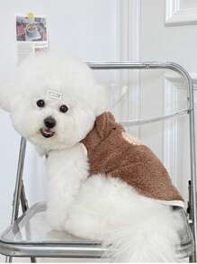 1件寵物冬季服飾,熊款式,舒適毛絨布料,適用於貓狗 - 棕色 - 查看 4