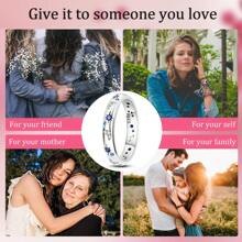 925 Sterling Silver Shining Star & Moon Ring, Women's Wedding Ring, Engagement Jewelry, Anniversary Gift - Silver - View 5