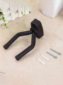 1 pieza Montaje de pared para guitarra con estilo - Muestra de forma segura tu instrumento, soporte de gancho para guitarra, tabla de surcos de pared, gancho colgador de guitarra eléctrica, accesorios para guitarra, ganchos cortos, ganchos de pared para ukelele - Negro - Ver 3