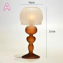 1個歐式風格奢華磨砂玻璃台燈造型燭台,復古造型,適用於婚禮攝影道具和家居裝飾 - 彩色 - 查看 2