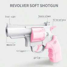1pc Toy Revolver Toy With Soft Bullets And Chicken Eating Carrot Pattern Toy Gun Model As Gift
