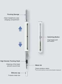 7 In 1 Cleaner Kit, Suitable Compatible With Airpods Cleaner Kit Including Screen Cleaning Spray, Washed Flannelette, Hidden Brush, Key Extractor, Detachable Memory Stick,Cleaning Nib, Phone Holder, Density Brush,Laptop Keyboard Cleaner Kit - 粉色 - 查看 9