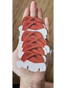 10入組6*3.6cm紙質聖誕帽,酒杯裝飾卡,派對餐具用品