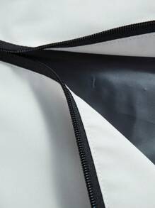 男士戶外防風保暖防水夾克,帶拉鍊口袋,健身運動服 - 卡其色 - 查看 3