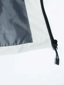 男士戶外防風保暖防水夾克,帶拉鍊口袋,健身運動服 - 卡其色 - 查看 5