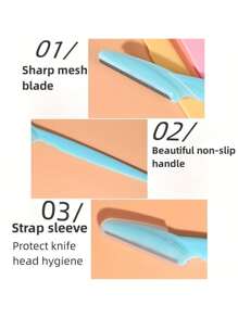 4 Pcs Eyebrow Razors Multipurpose Exfoliating Dermaplaning Tool Face Razor,Facial Dermaplane Razors Shaver Precision For Women And Men - Army Green - View 4