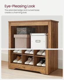 VASAGLE Shoe Storage Cabinet, 10-Tier Shoe Rack Organizer, Holds Up To 30 Pairs Of Shoes, For Entryway Bedroom, 12.6 X 24.8 X 73.6 Inches, White, Rustic Walnut - màu nâu - Xem 6