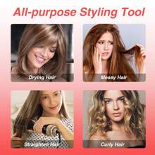 Beautimeter Hot Air Brush, Hair Dryer Brush & Volumizer,  Negative Ionic Hair Styler For Straightening, Curling, 1000W - 黑金 - 查看 5